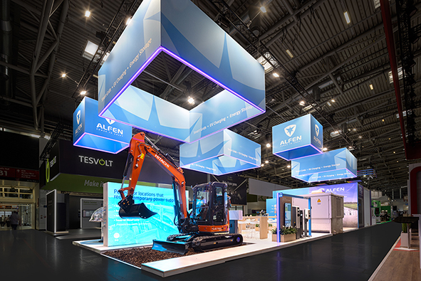 Alfen Booth Trade Show. Design by Eldee Expo Experts